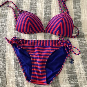 Stripped Bikini (L top, M bottom)